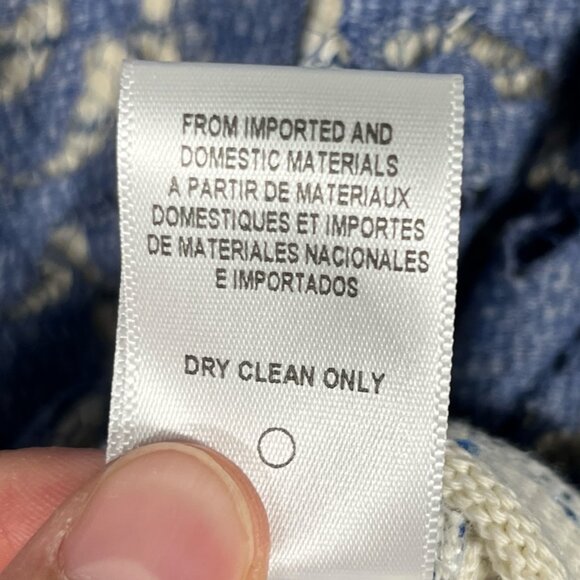 Eva Franco Womens Knit Top Sz 6 Ivory Striped Lace Overlay Bohemian Artsy Indie - Picture 7 of 7